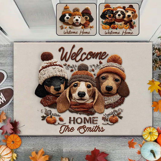 Adorable Dachshunds - Personalized Dachshund Doormat