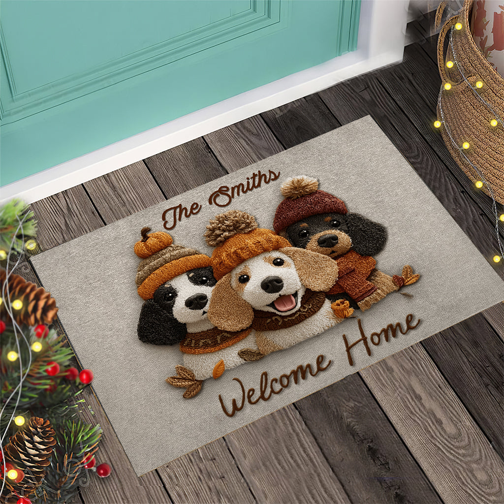 Adorable Dachshunds - Personalized Dachshund Doormat