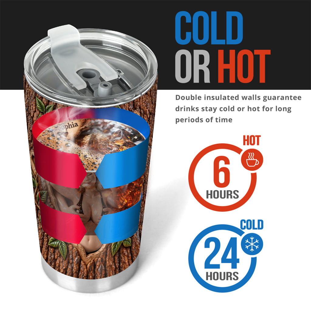 Funny Naughty - Personalized Spicy Couple Tumbler
