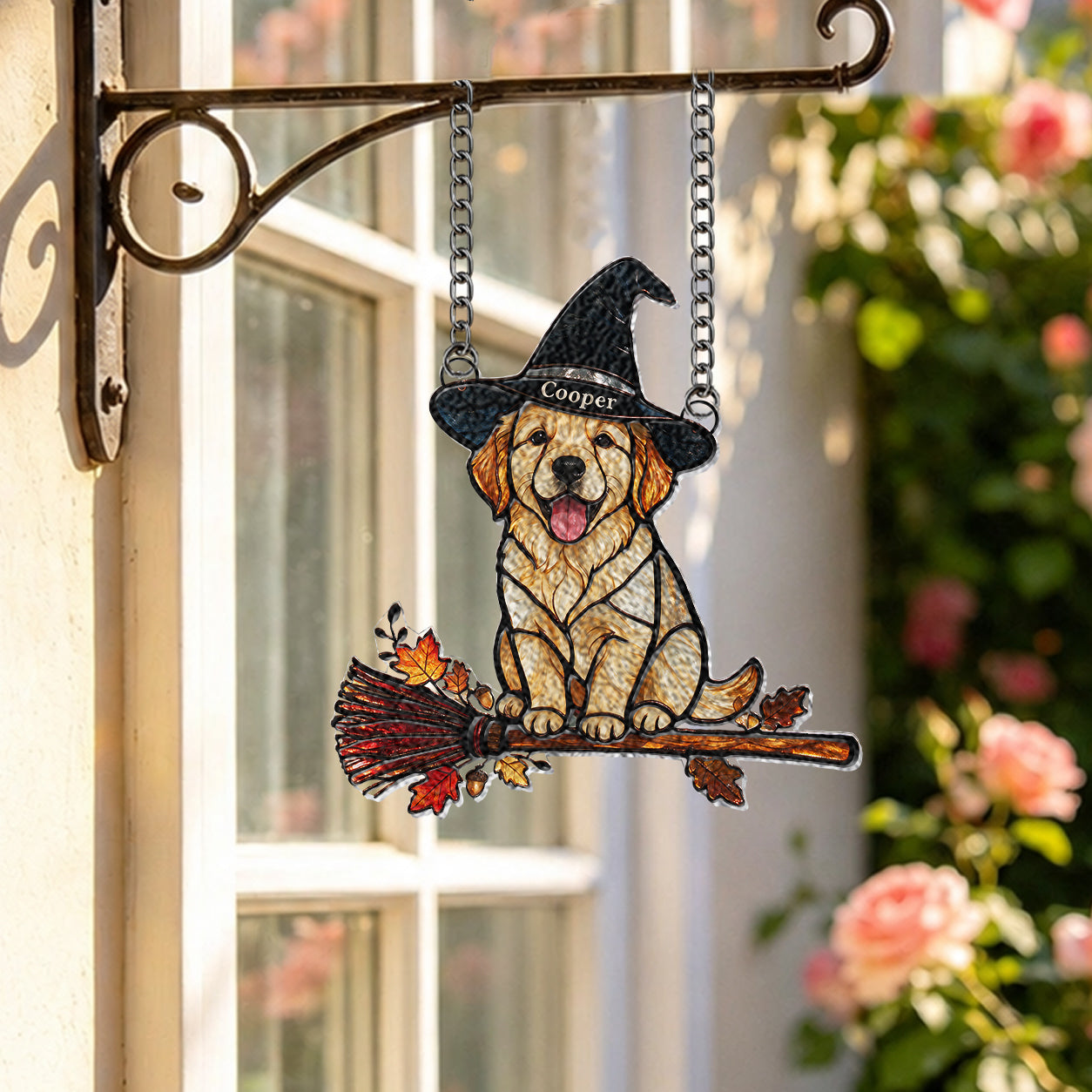 Halloween Vibes - Personalized Dog 3D Printed Glass Suncatcher