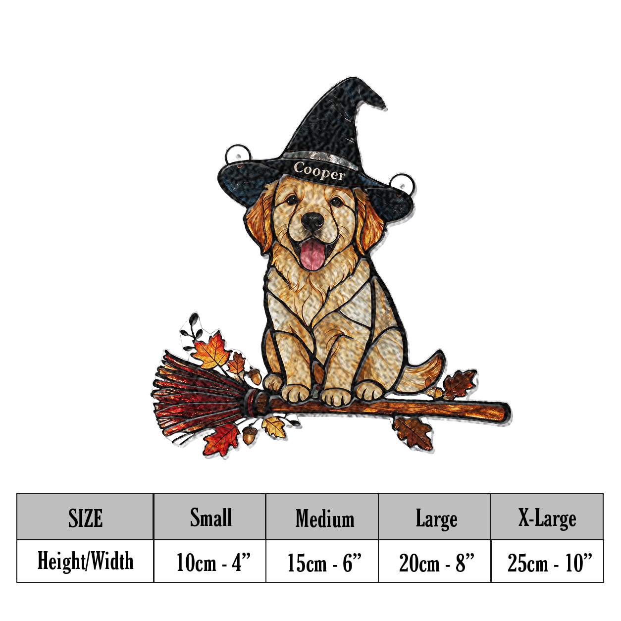Halloween Vibes - Personalized Dog 3D Printed Glass Suncatcher