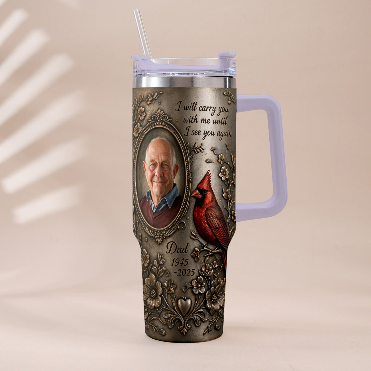 I Will Carry You With Me - Personalized Memorial Tumbler With Handle