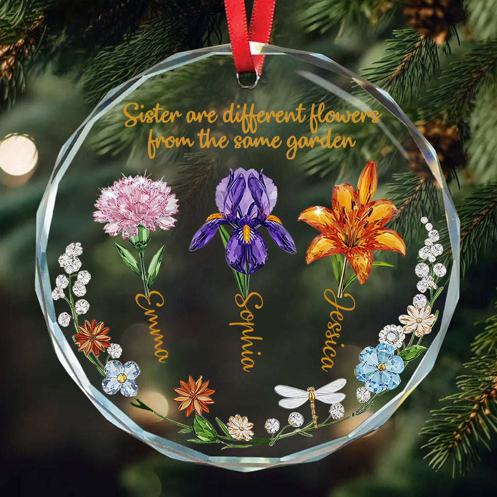 Merry Christmas - Personalized Bestie Round Shaped Glass Ornament