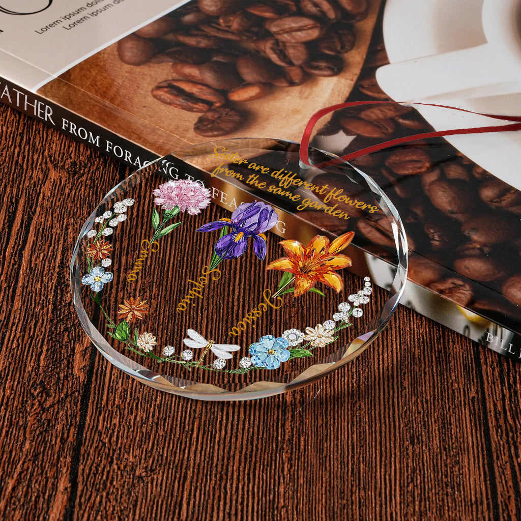 Merry Christmas - Personalized Bestie Round Shaped Glass Ornament