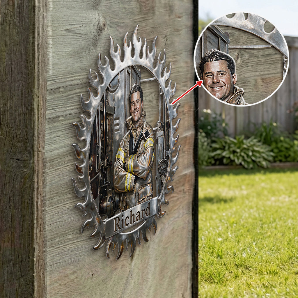 Born to Fight Fire - Personalized Firefighter 3D Printed Cut Metal Sign
