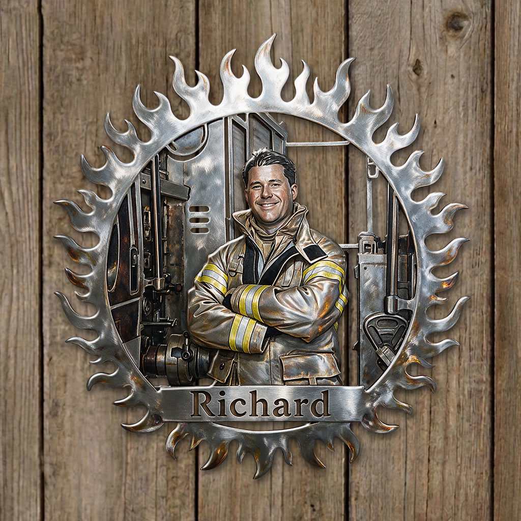 Born to Fight Fire - Personalized Firefighter 3D Printed Cut Metal Sign