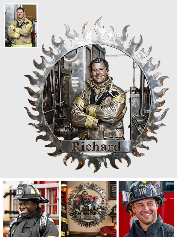 Born to Fight Fire - Personalized Firefighter 3D Printed Cut Metal Sign
