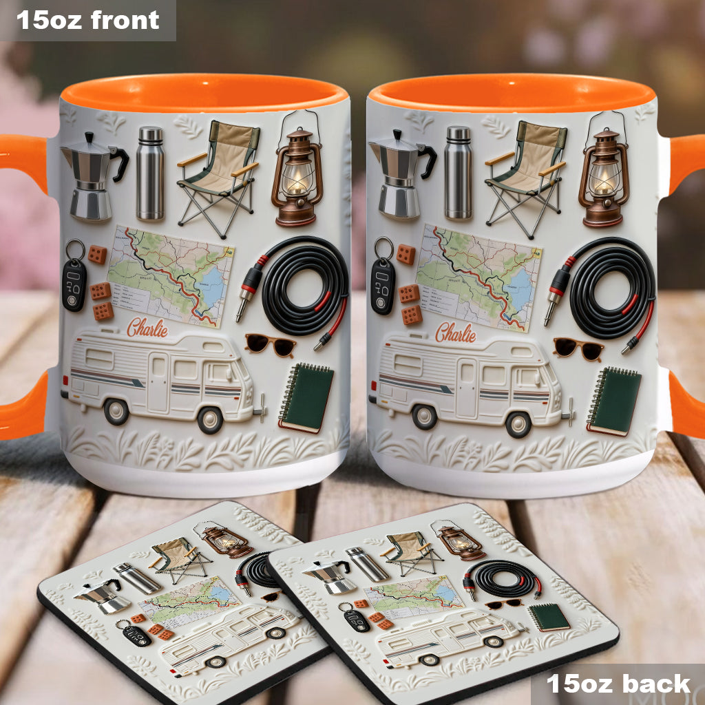 Love Camping - Personalized Camping Accent Mug & Coaster