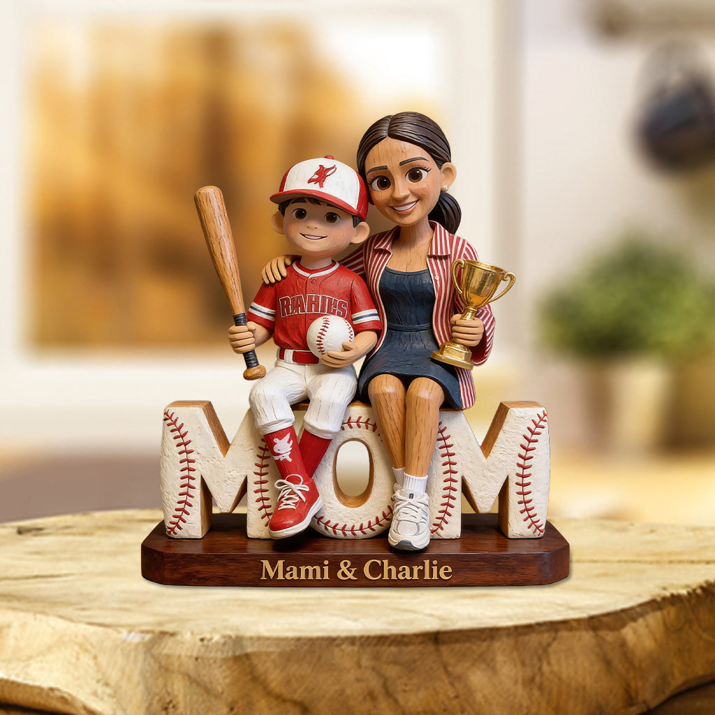 Baseball Mom - Personalized Mother Custom Shaped Acrylic Plaque