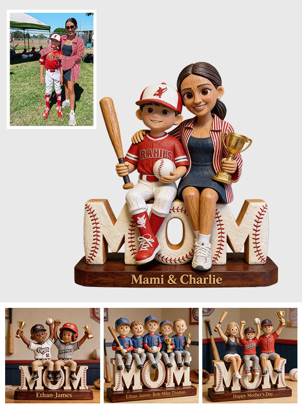 Baseball Mom - Personalized Mother Custom Shaped Acrylic Plaque
