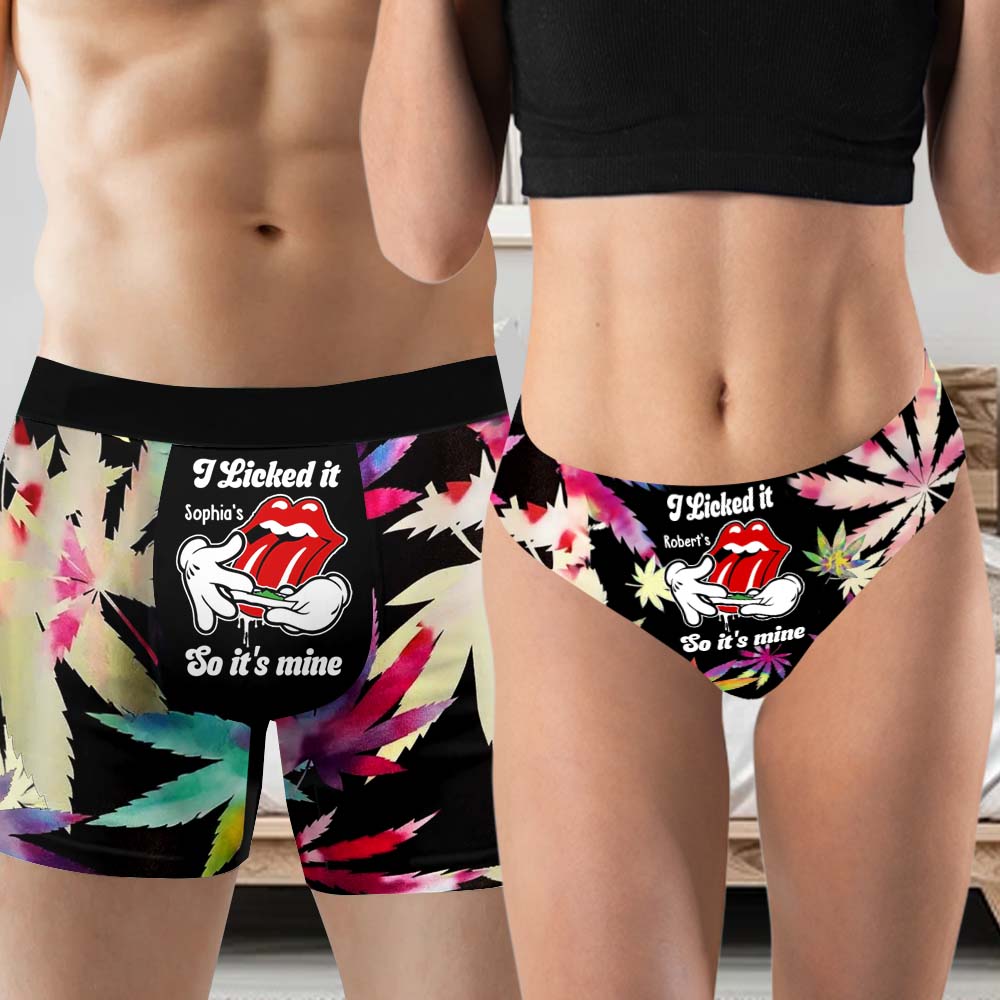 I Licked It So It's Mine - Personalized Weed Women Briefs & Men Boxer Briefs