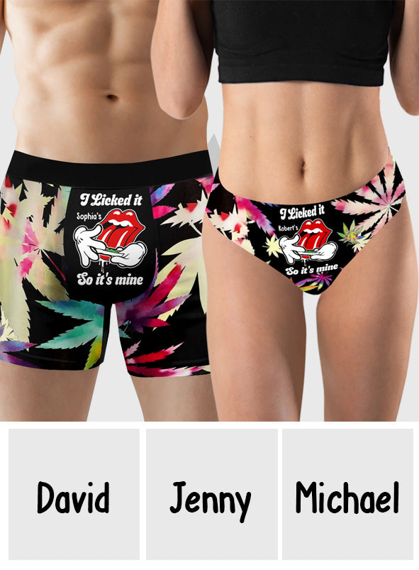 I Licked It So It's Mine - Personalized Weed Women Briefs & Men Boxer Briefs