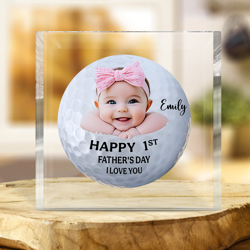 First Fathers Day Golf Balls - Personalized Golf Custom Shaped Acrylic Plaque