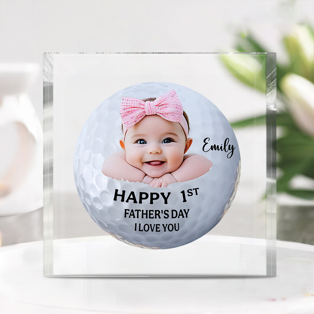 First Fathers Day Golf Balls - Personalized Golf Custom Shaped Acrylic Plaque