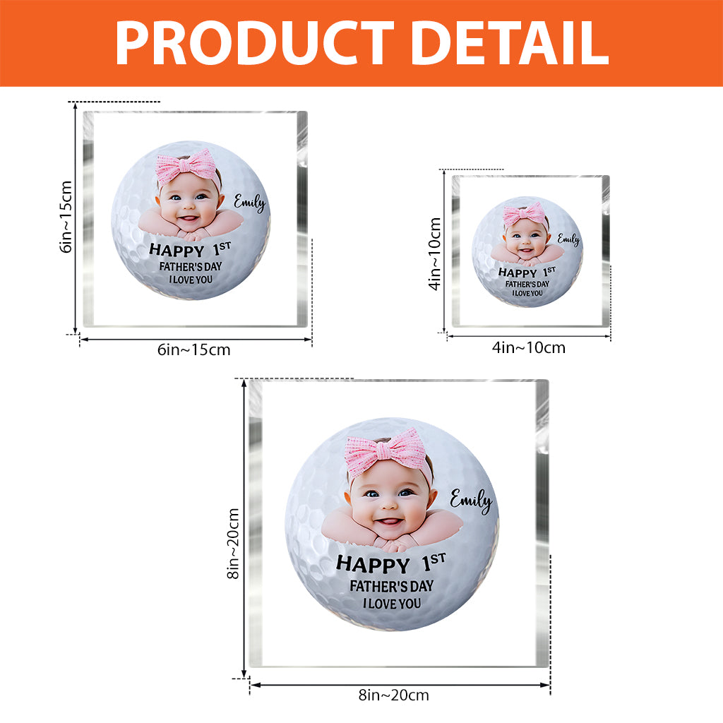 First Fathers Day Golf Balls - Personalized Golf Custom Shaped Acrylic Plaque