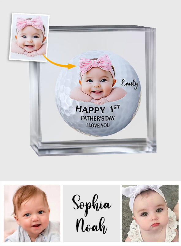 First Fathers Day Golf Balls - Personalized Golf Custom Shaped Acrylic Plaque