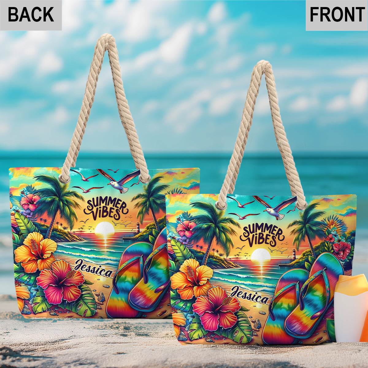 Summer Vibe - Personalized Sea Lover Beach Bag