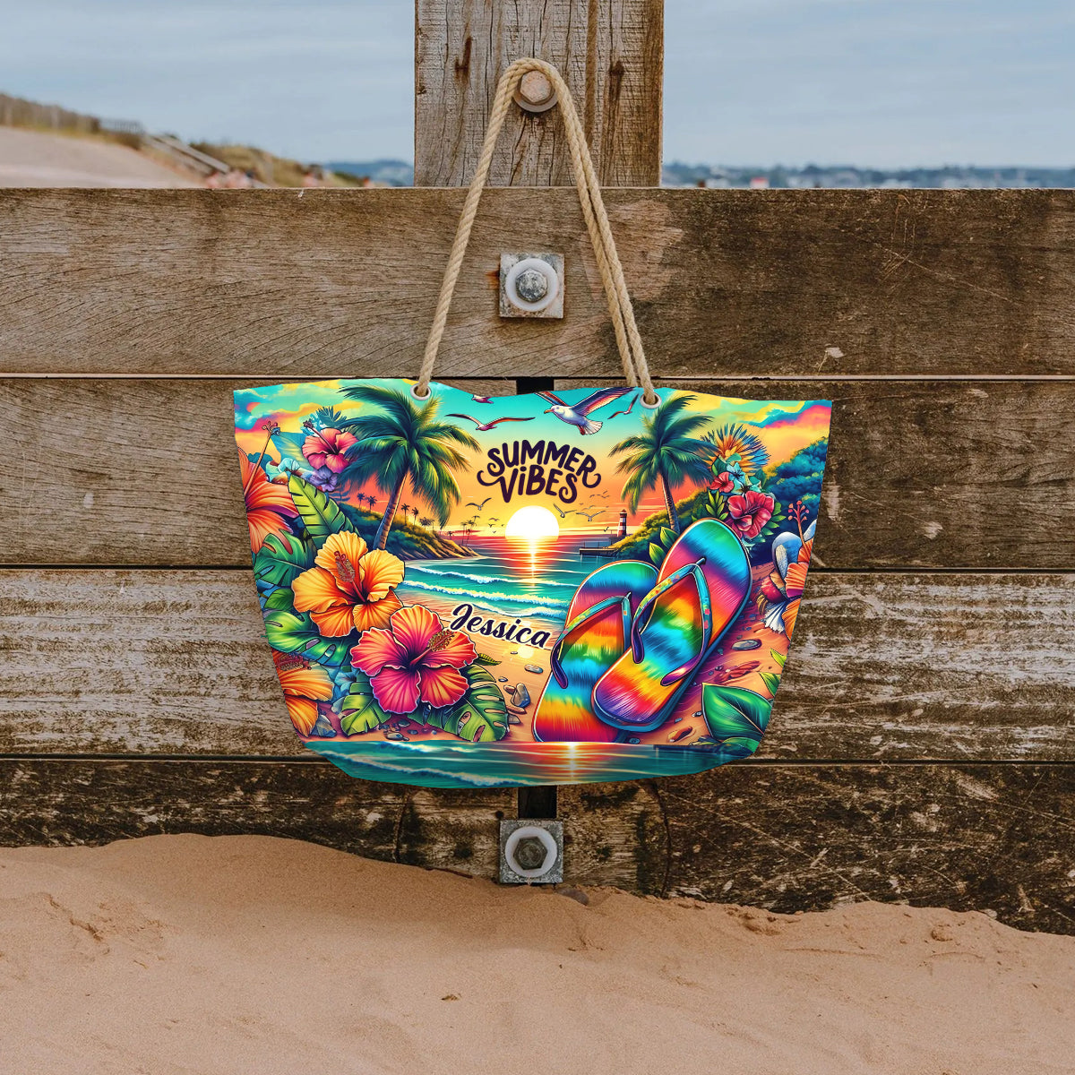 Summer Vibe - Personalized Sea Lover Beach Bag