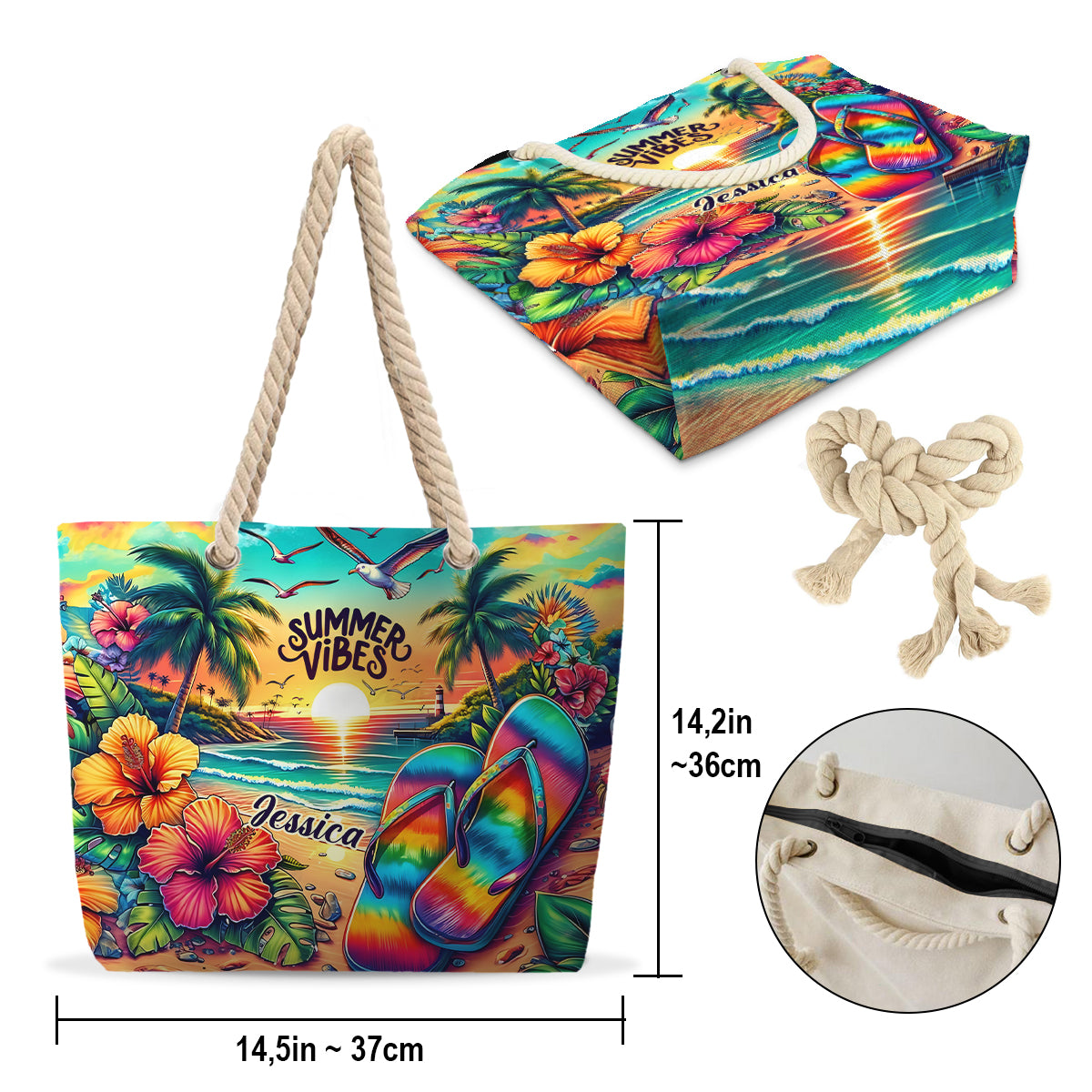 Summer Vibe - Personalized Sea Lover Beach Bag