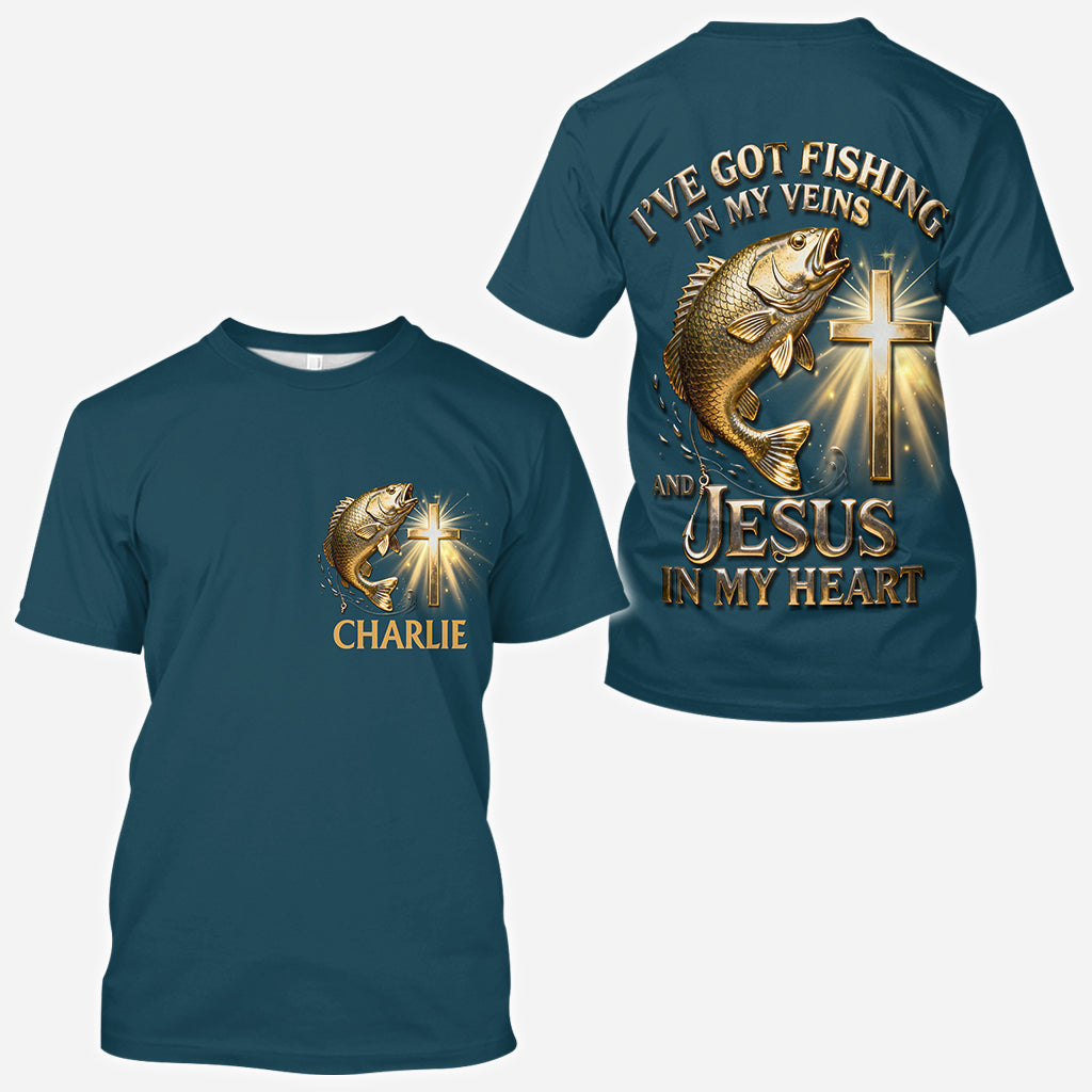 I've Got Fishing In My Veins - Personalized Fishing All Over Shirt