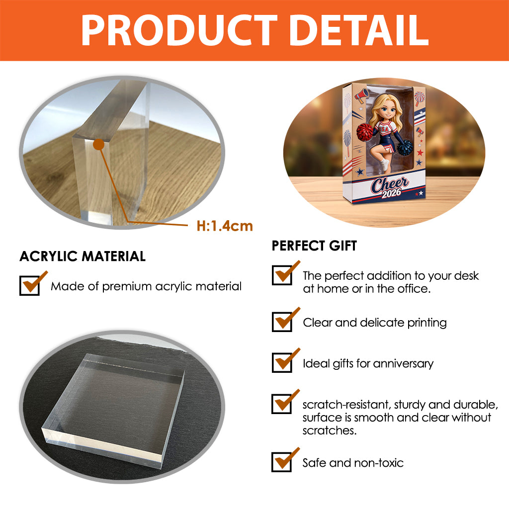 Custom Any Photo - Personalized Cheerleading Custom Shaped Acrylic Plaque