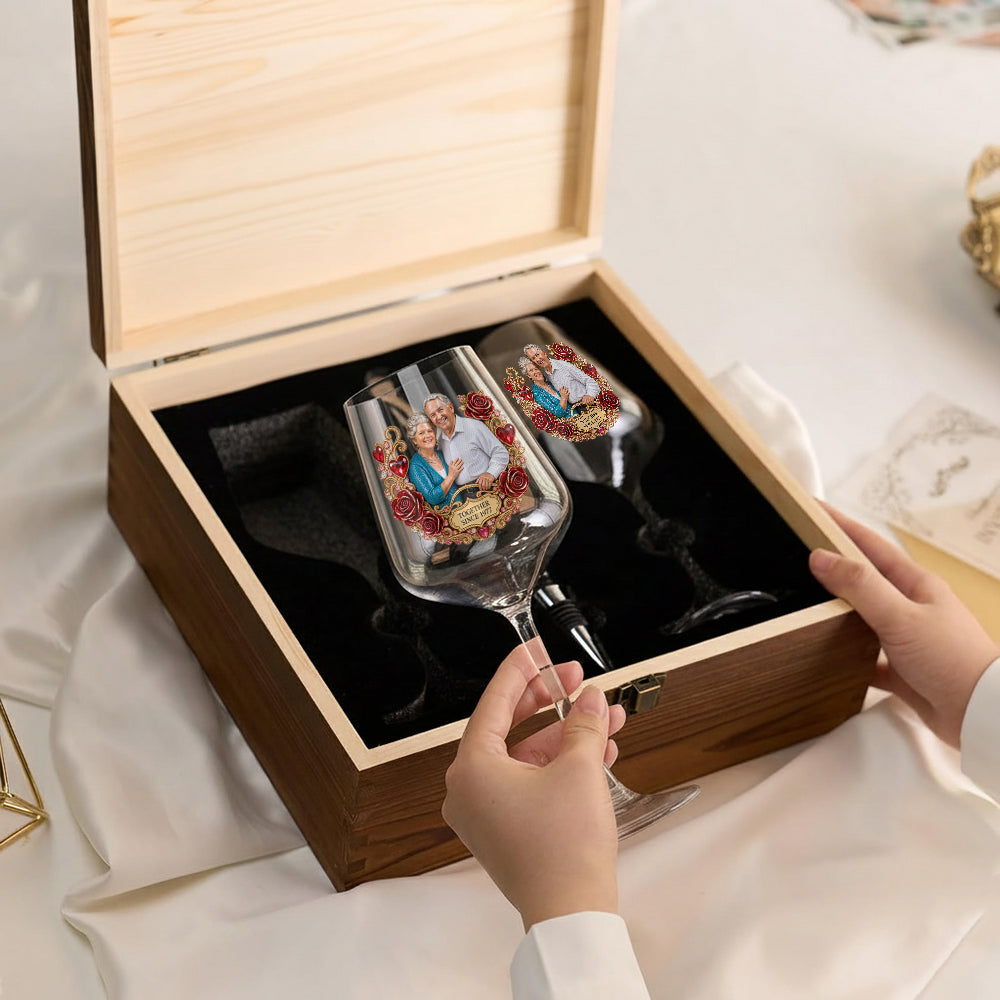 You & Me, We Got This - Personalized Couple Wine Glasses Set With Wooden Box