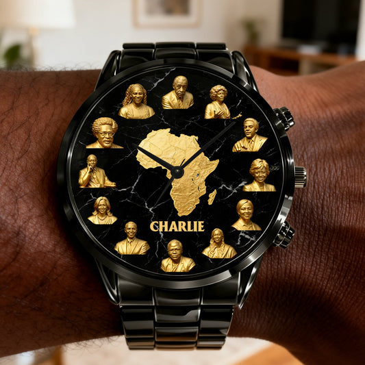 Celebrate Black History Month - Personalized African American Hand Watch