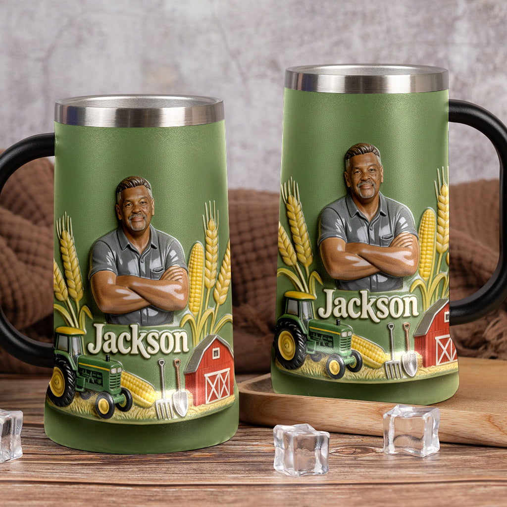 Custom From Any Photo - Personalized Farmer Beer Stein