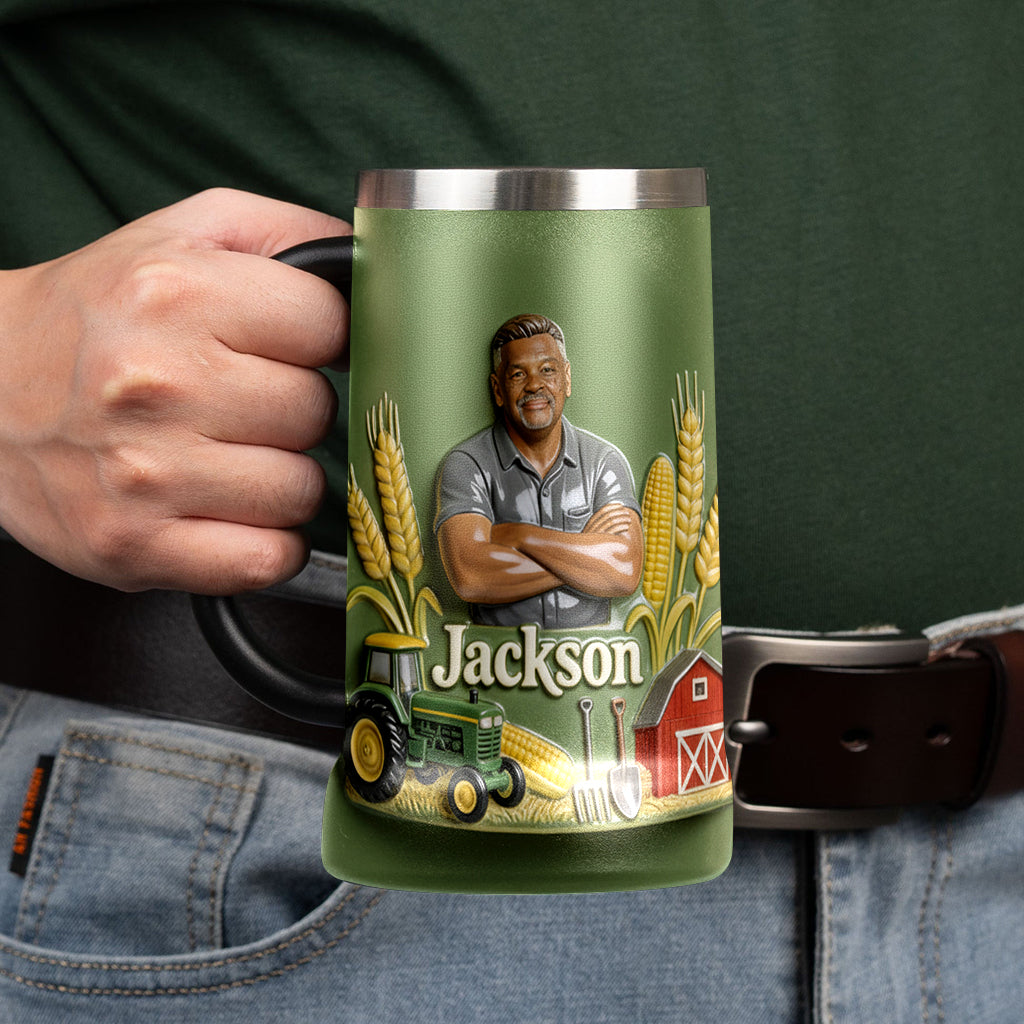 Custom From Any Photo - Personalized Farmer Beer Stein
