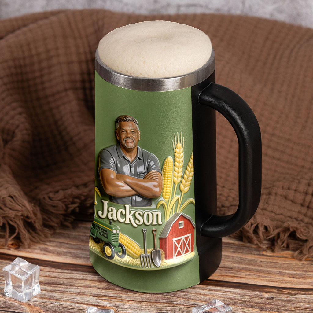 Custom From Any Photo - Personalized Farmer Beer Stein