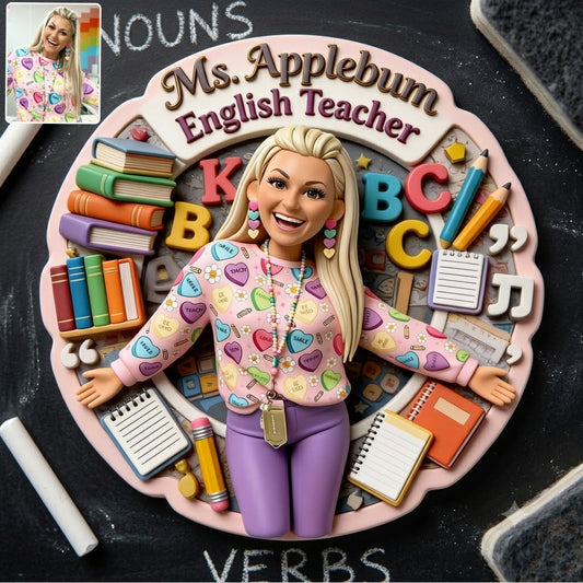 Teacher Pennant Magnet, Custom From Any Photo - Personalized Teacher Magnet