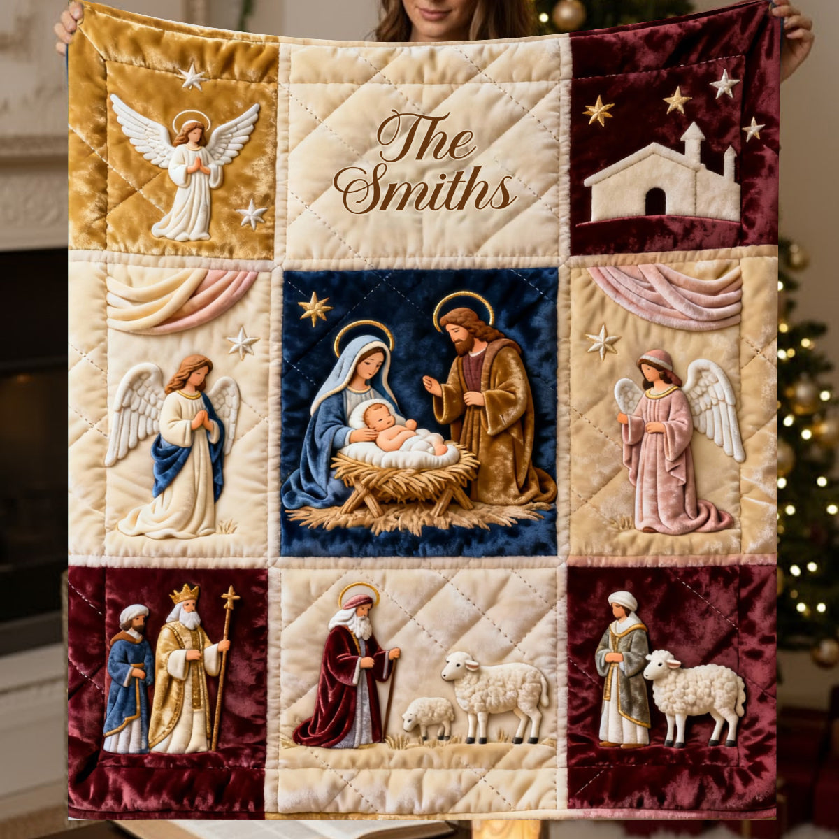 Nativity Scene - Personalized Christian Blanket
