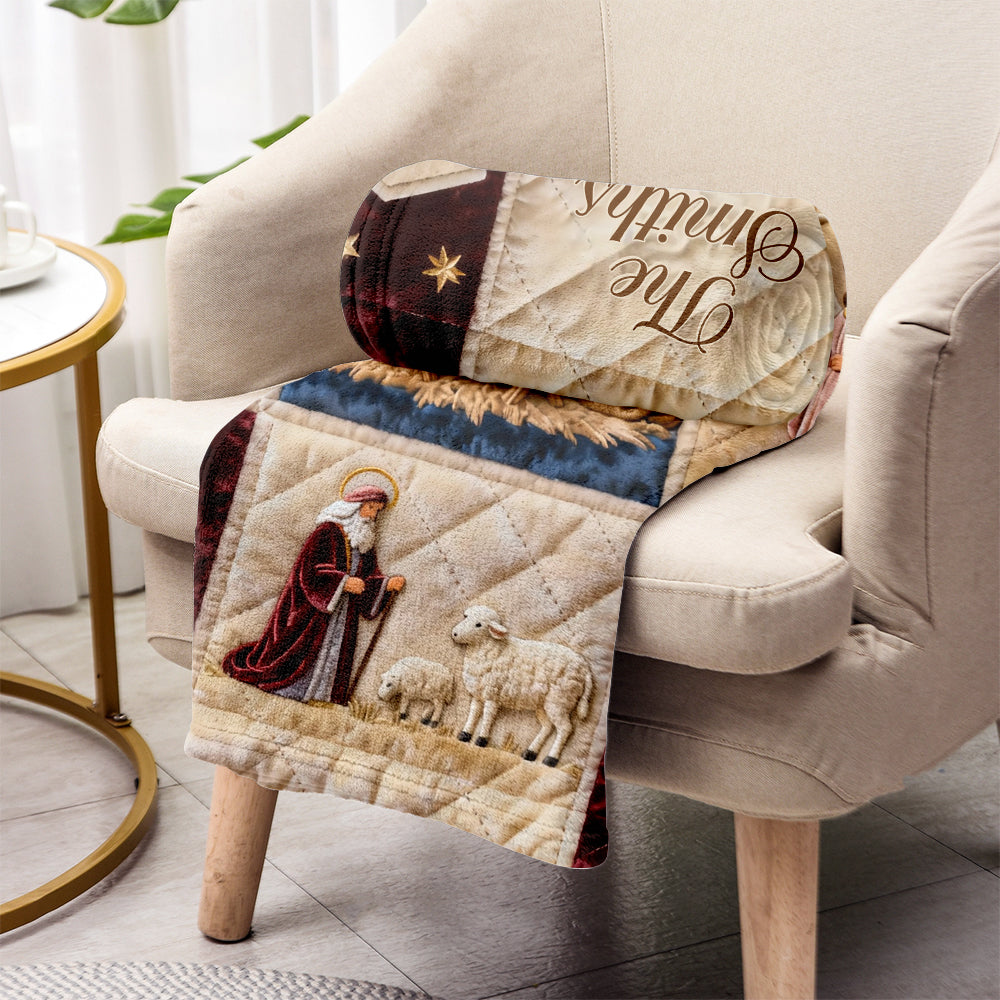 Nativity Scene - Personalized Christian Blanket