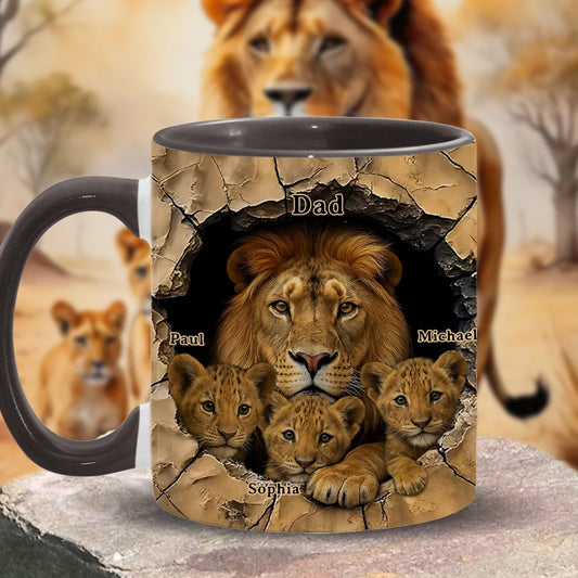 Best Dad In The Wild Land - Personalized Father Accent Mug