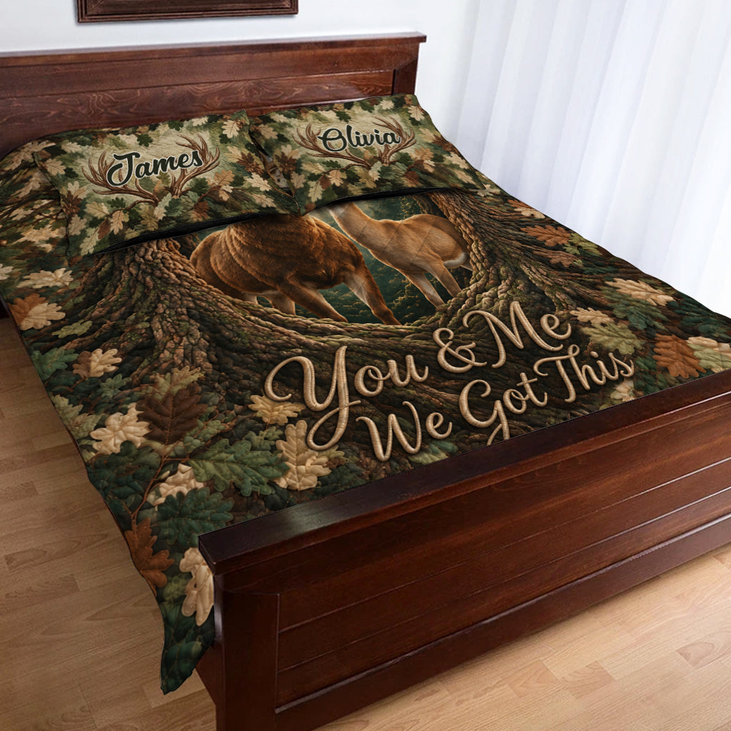 You & Me We Got This - Personalized Hunting Quilt Set