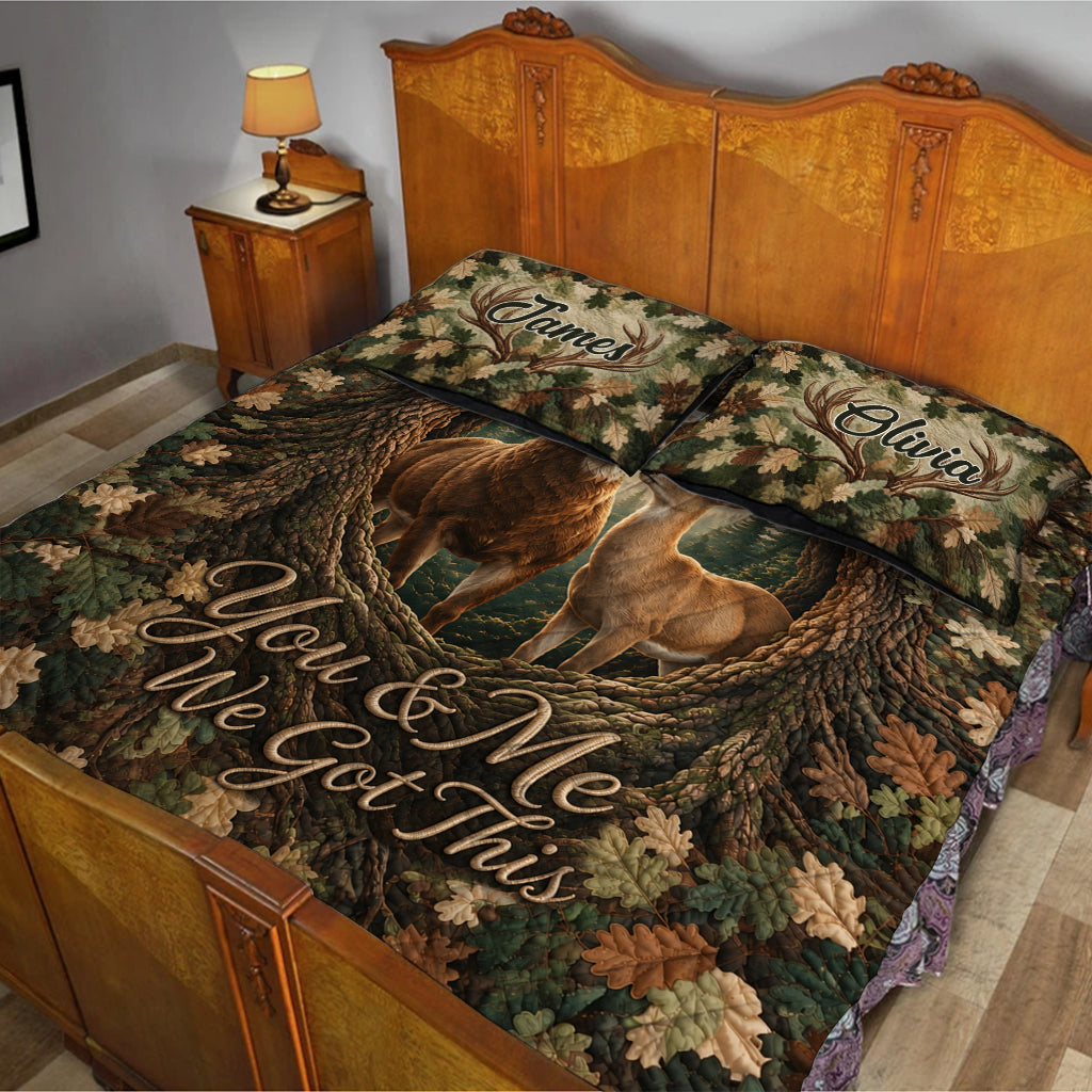 You & Me We Got This - Personalized Hunting Quilt Set