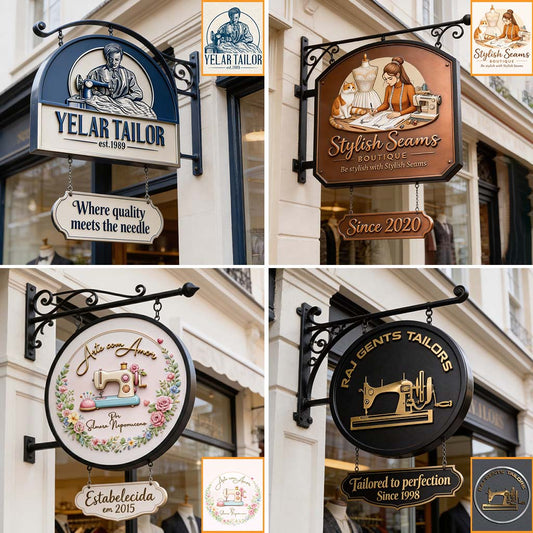 Your Sewing Room Logo - Personalized Sewing Wooden Wall Mount Sign