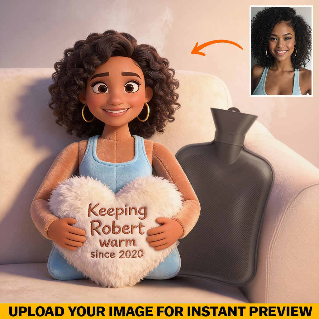 Custom Any Photo - Personalized Couple Hot Water Bottle With Cover