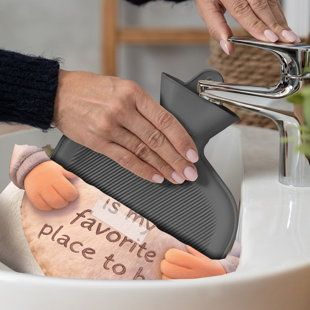 Custom Any Photo - Personalized Couple Hot Water Bottle With Cover