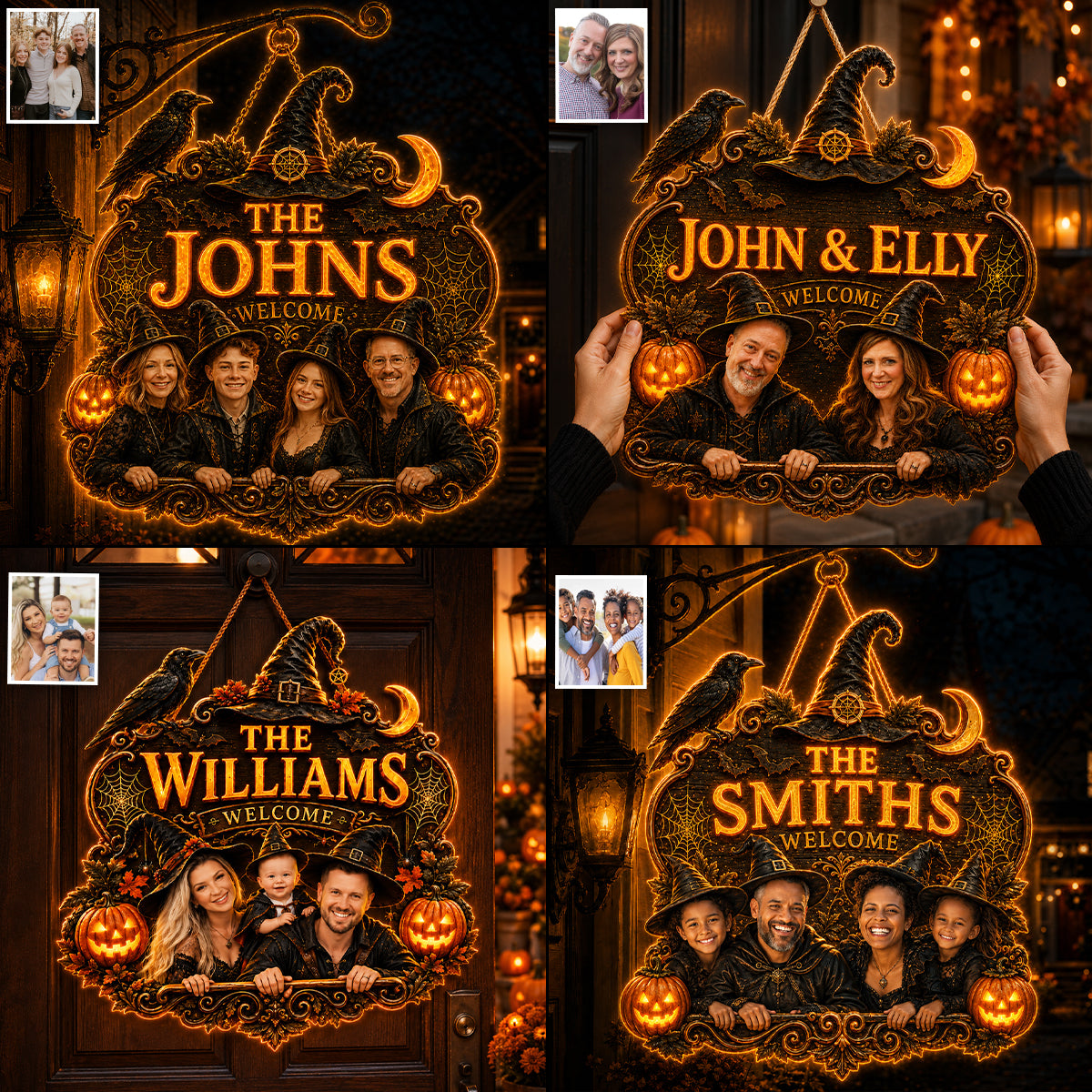 Halloween Decor - Personalized Family LED Light Acrylic Sign