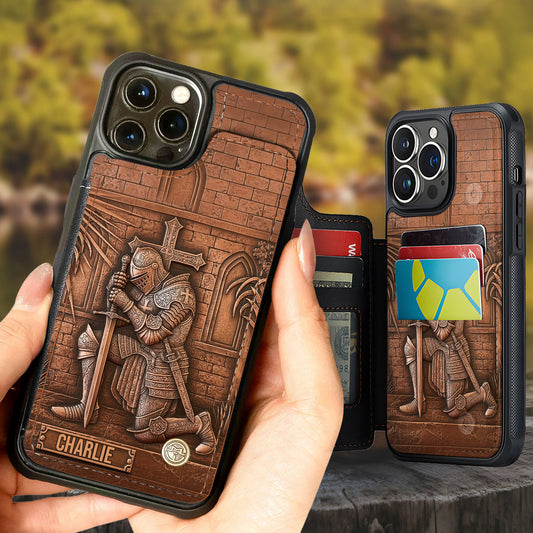 Knight Of God - Personalized Christian Fully Printed Wallet Phone Case