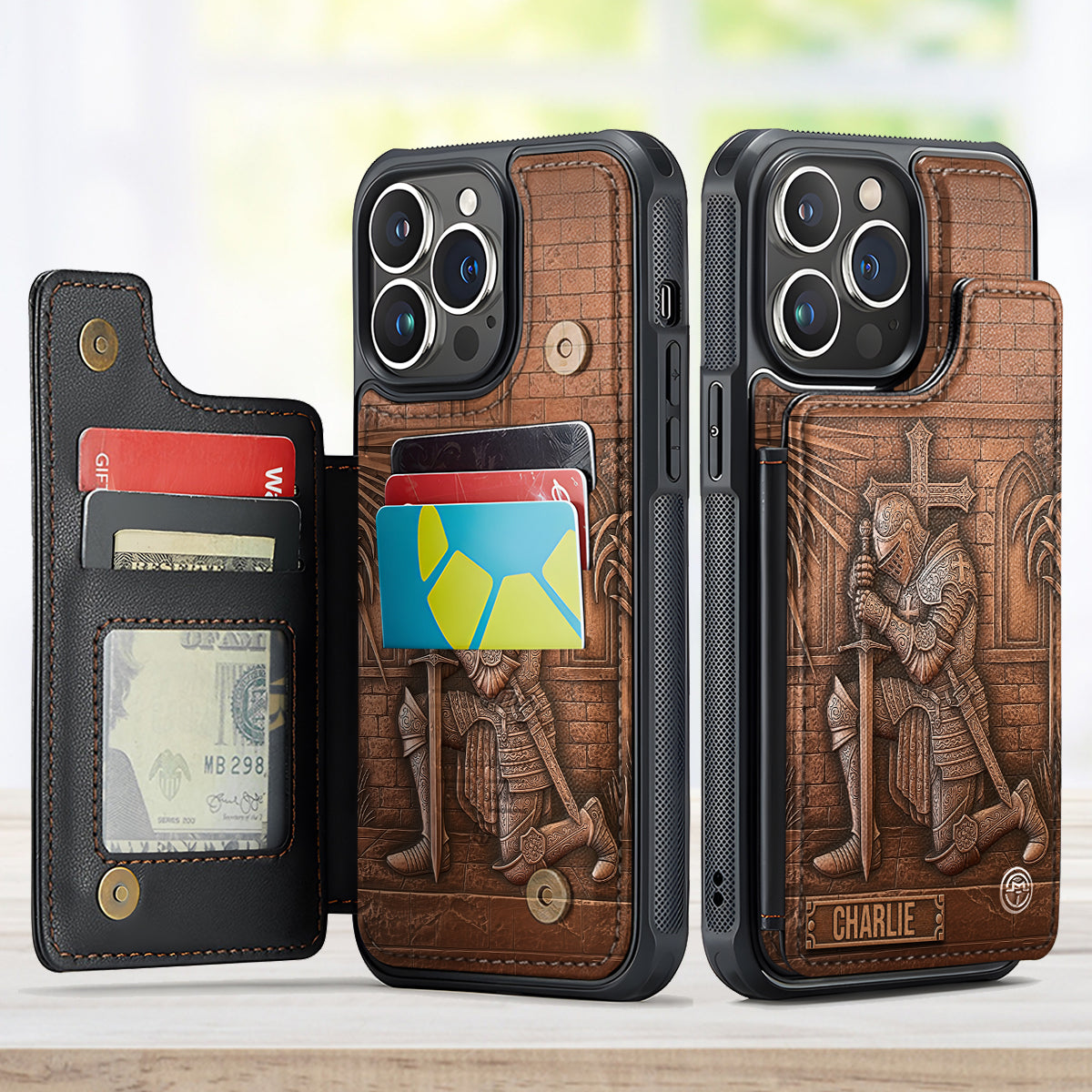 Knight Of God - Personalized Christian Fully Printed Wallet Phone Case