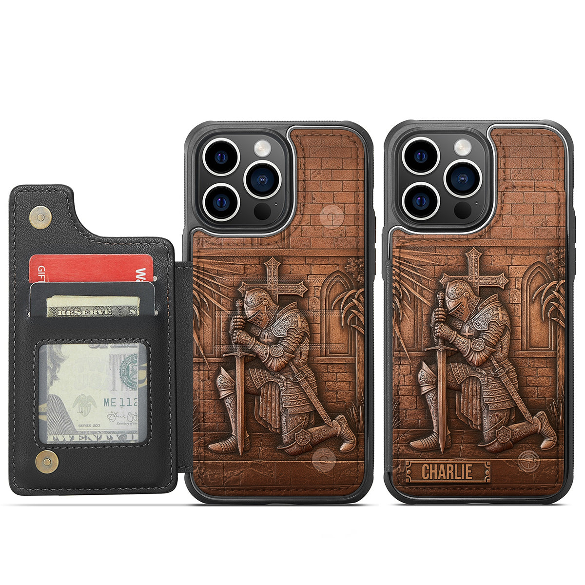 Knight Of God - Personalized Christian Fully Printed Wallet Phone Case