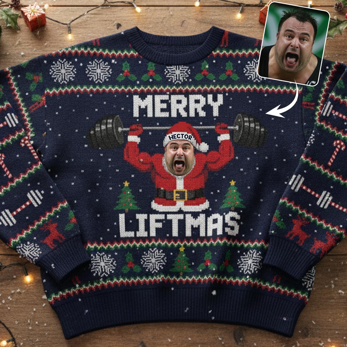 Merry Liftmas Christmas Jumper - Personalized Fitness Ugly Sweater