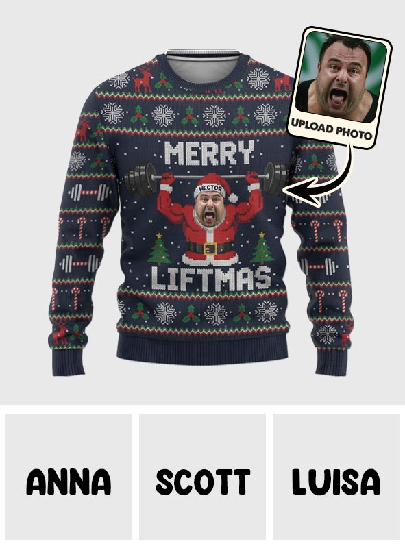 Merry Liftmas Christmas Jumper - Personalized Fitness Ugly Sweater