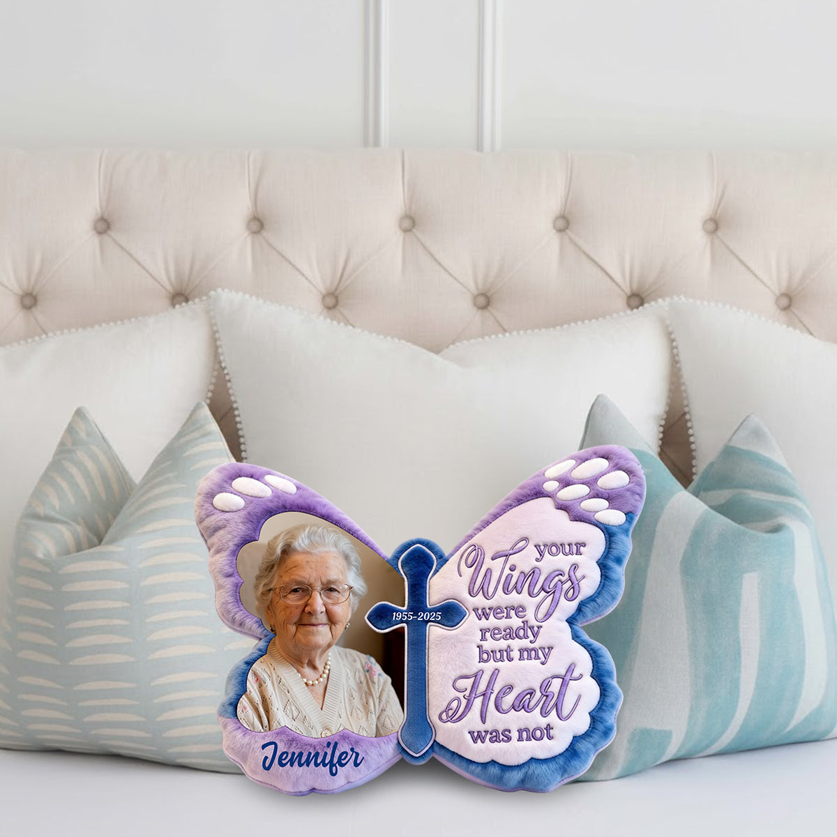 Custom From Any Photo - Personalized Memorial Faux Fur Shaped Pillow