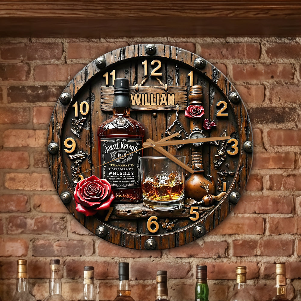 Time For Some Whiskey - Personalized Whisky Wall Clock