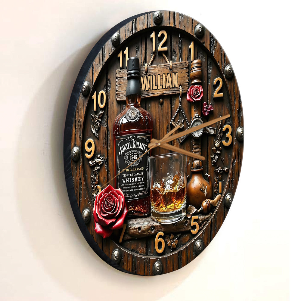 Time For Some Whiskey - Personalized Whisky Wall Clock