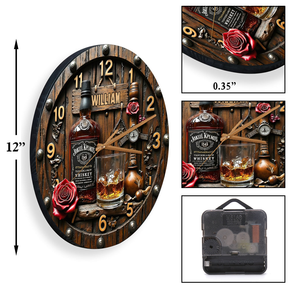 Time For Some Whiskey - Personalized Whisky Wall Clock