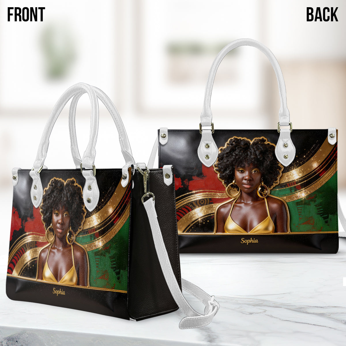 Black Women Pride - Personalized African American Leather Handbag